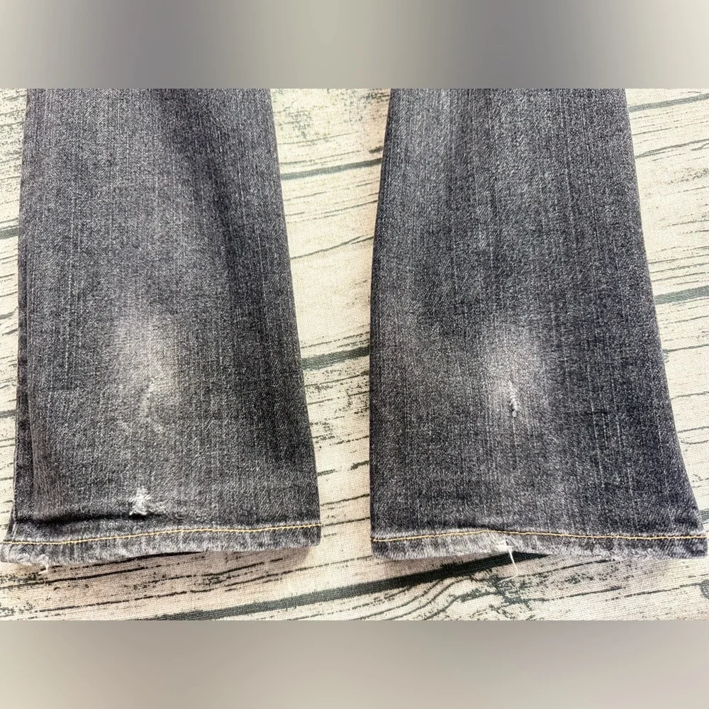Gap Denim Women Size 2L, Slim Fit, Distressed Bottom, Stretch Jeans, Dark Gray